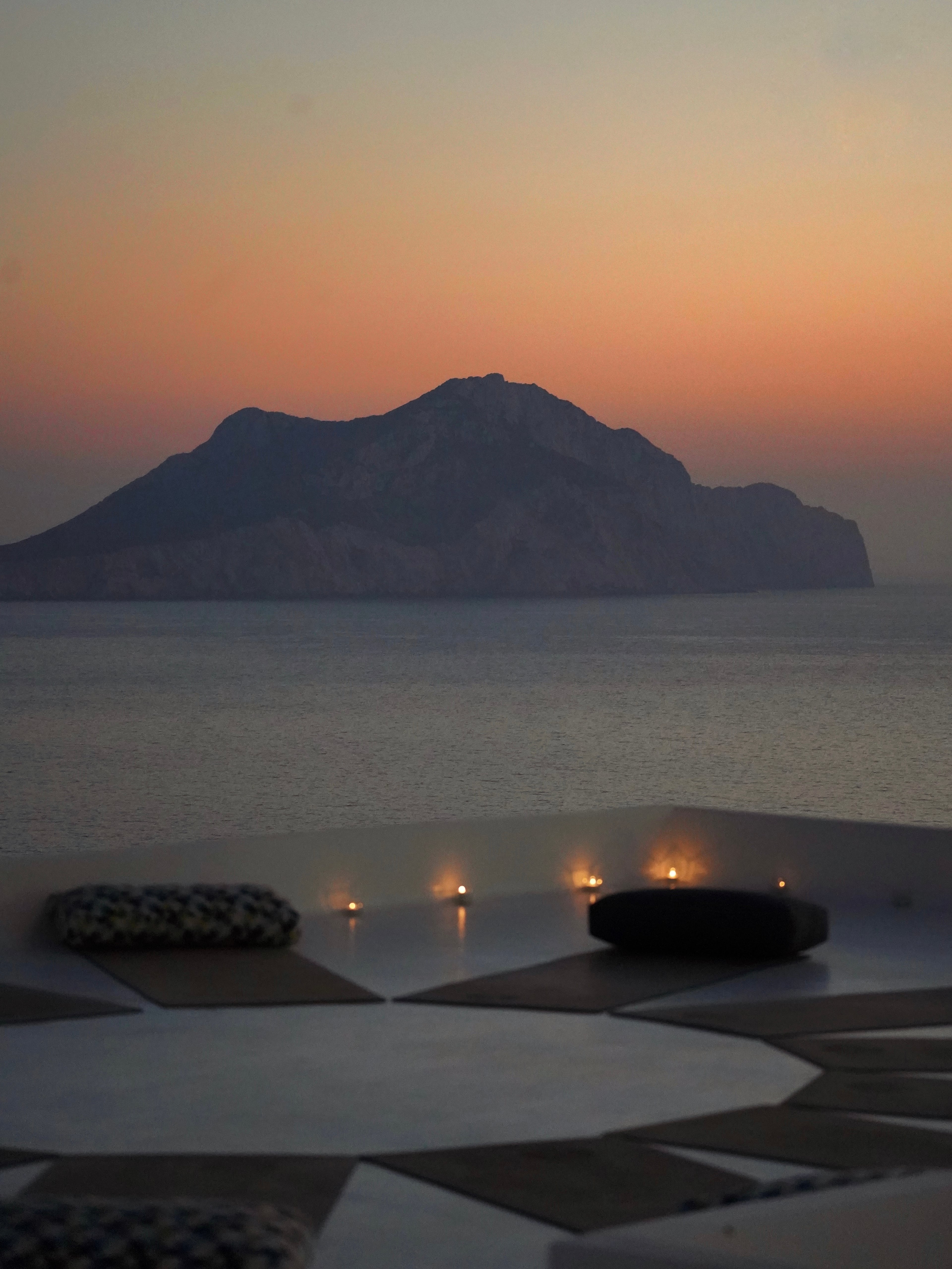 Sunset over the sea from the resort